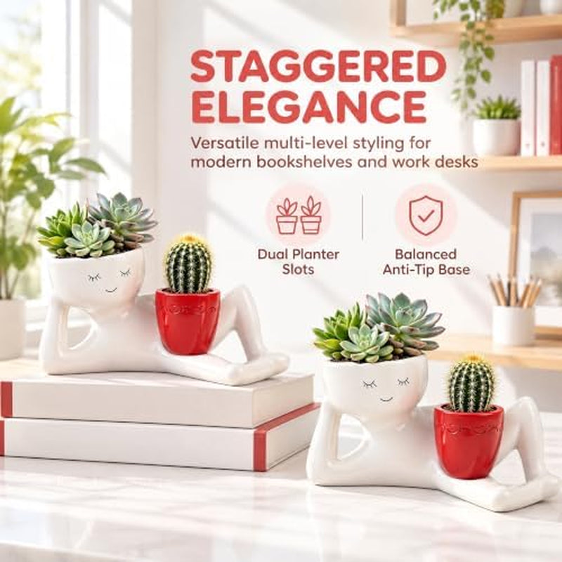 Face Planter Pot - Sleepy Head Succulent Planter – image 4