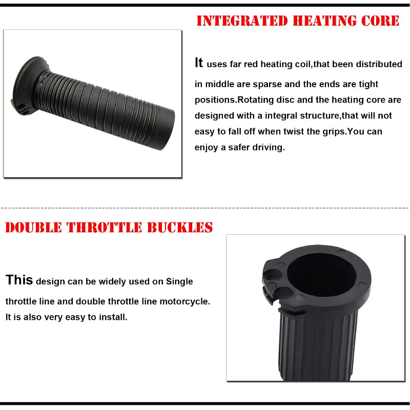 12V Heated Motorcycle Grips 22mm 3-Level Warmers – image 2