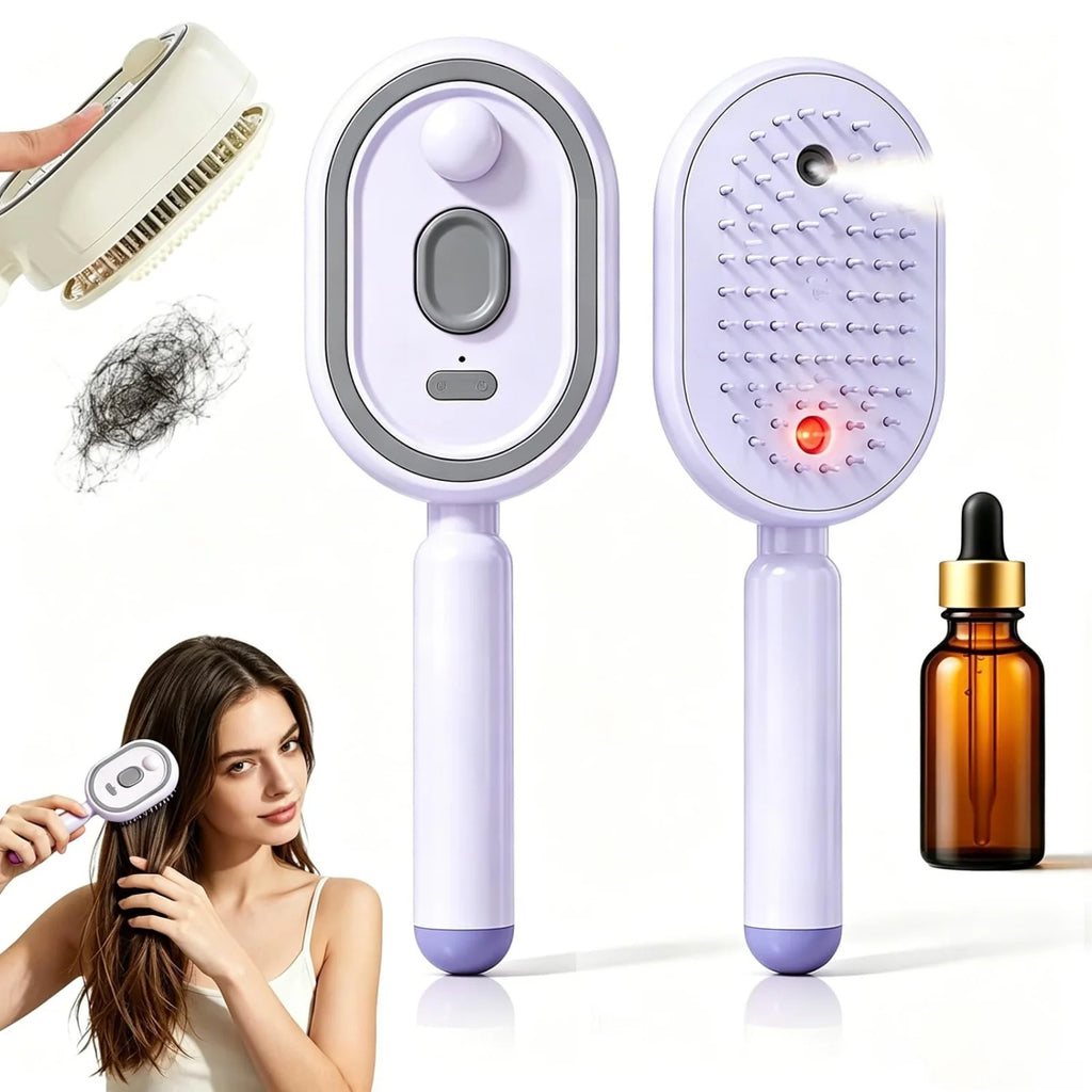 Mist Detangling Brush, Rechargeable Vibrating Air Cushion Comb
