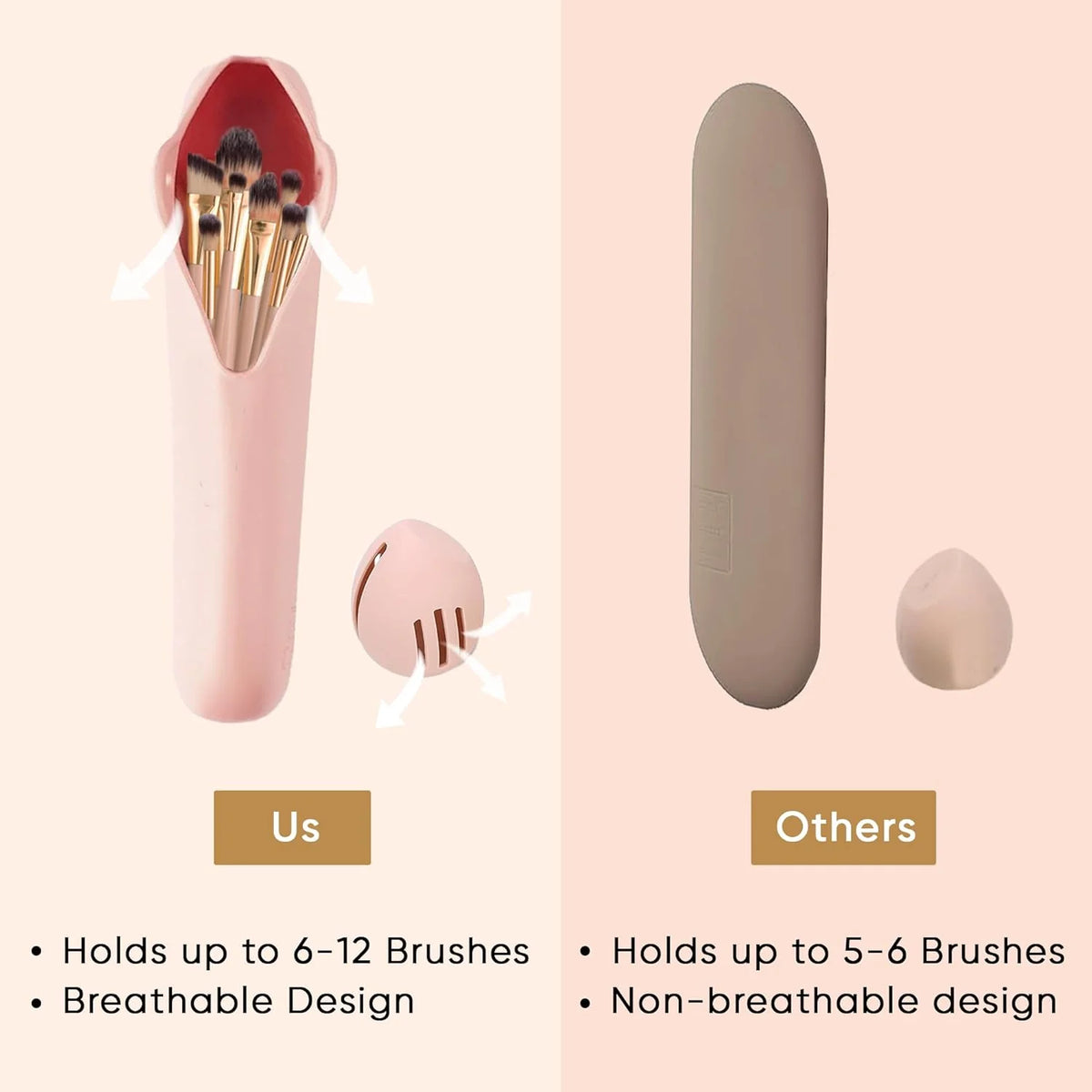 Silicone Makeup Brush Holder, Travel Brush and Sponge Case – image 3