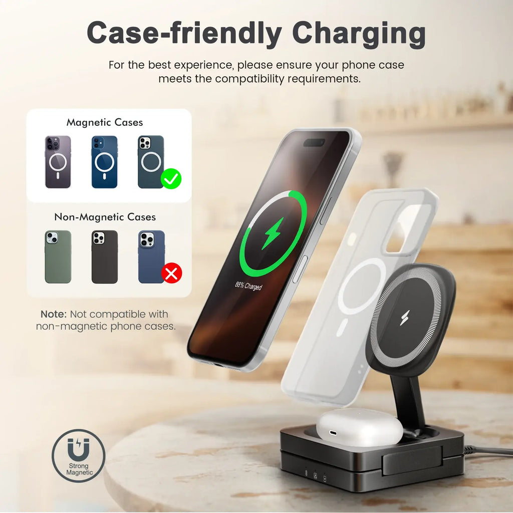 Magnetic Wireless Charger Stand 3-in-1, Foldable Charging Station – image 10