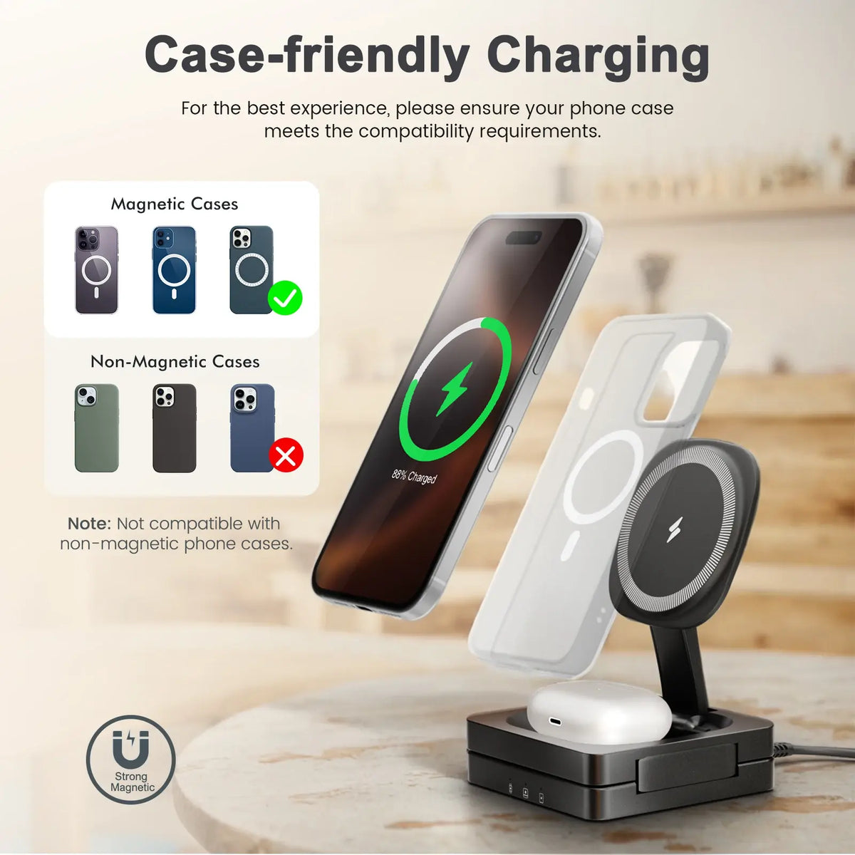 Magnetic Wireless Charger Stand 3-in-1, Foldable Charging Station – image 10