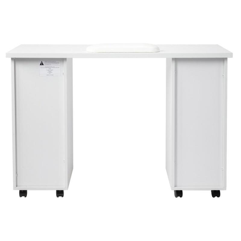 White Nail Art Table with Cabinet Door and 4 Drawers – image 11