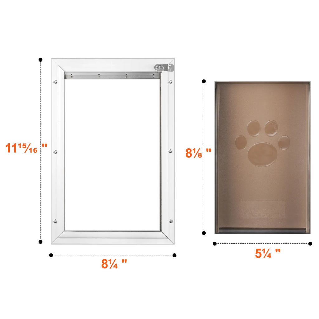 Pet Door with Aluminum Frame and Lock, Weatherproof Flap, Small – image 8