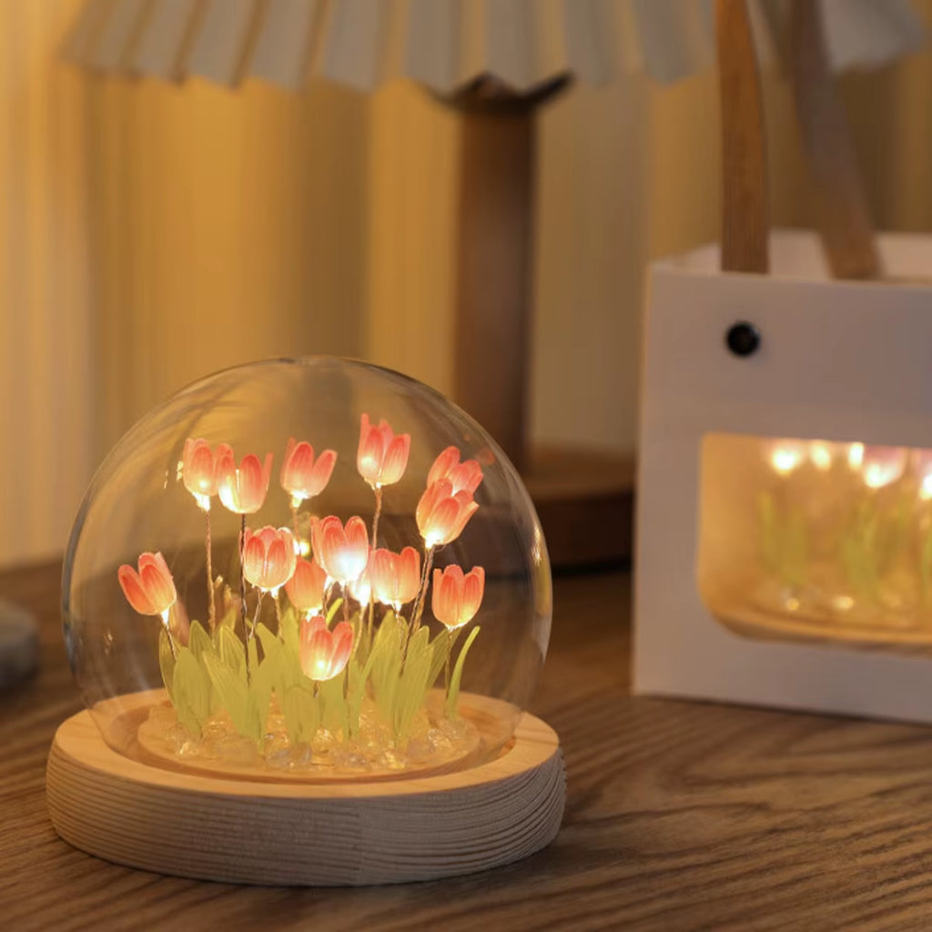 Tulip Night Light DIY Kit - Battery Operated LED Flower Lamp
