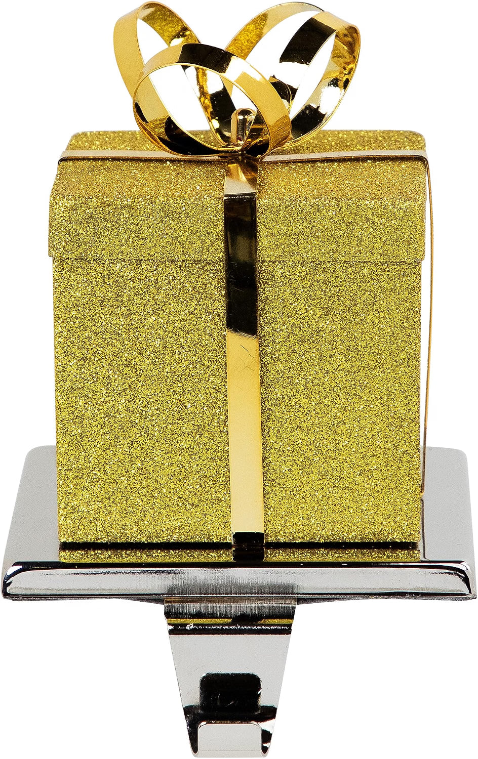 Christmas Stocking Holder - 5.5 in Glitter Gift Box Mantel Hanger – image 9