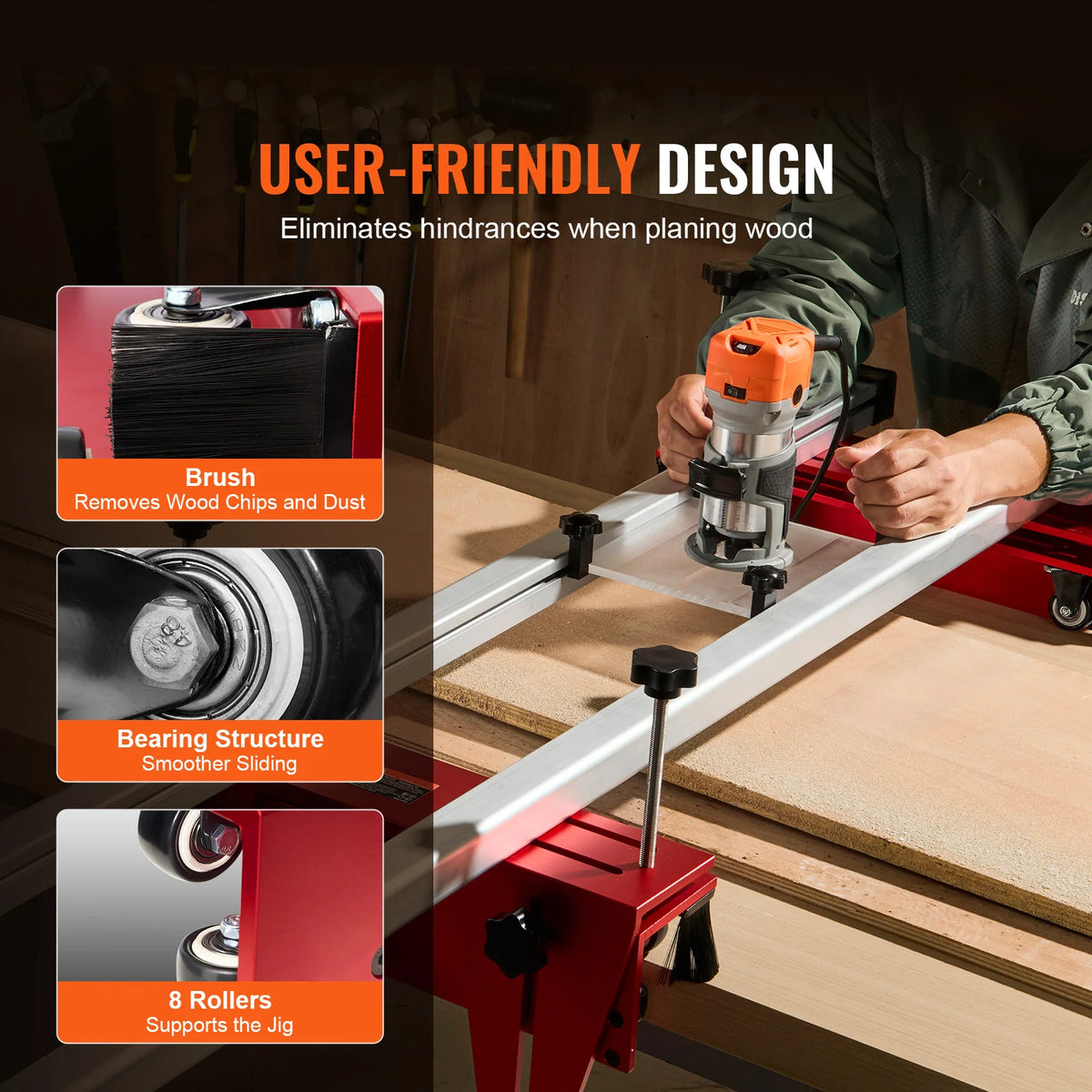 Router Sled Slab Flattening Jig – 60 in Adjustable Aluminum – image 6