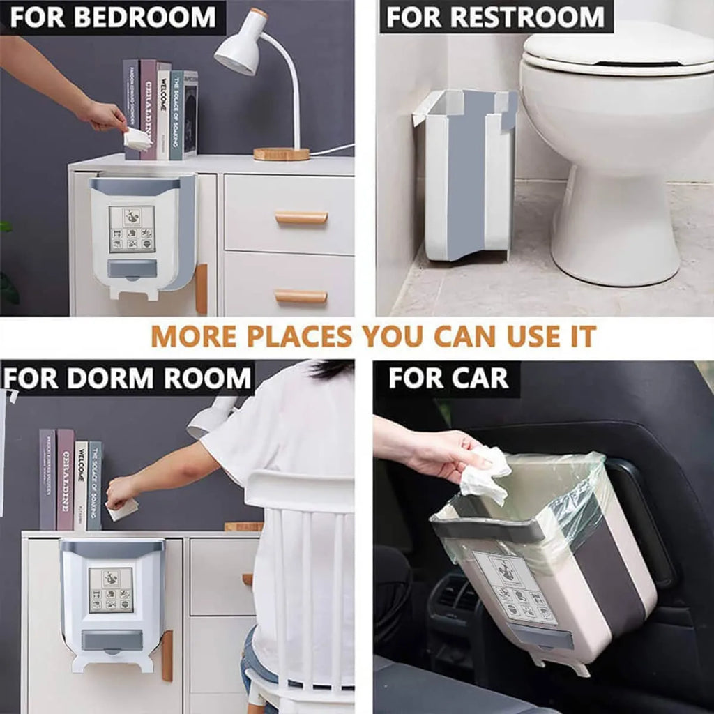 Collapsible Hanging Trash Can – Cabinet Door Kitchen Bin – image 5