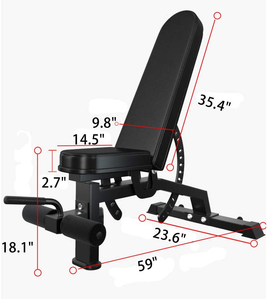 Adjustable Foldable Weight Bench with Caster Wheels – image 2