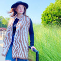 Zebra Knit Scarf – Reversible Cozy Winter Scarf, 13 x 78 in
