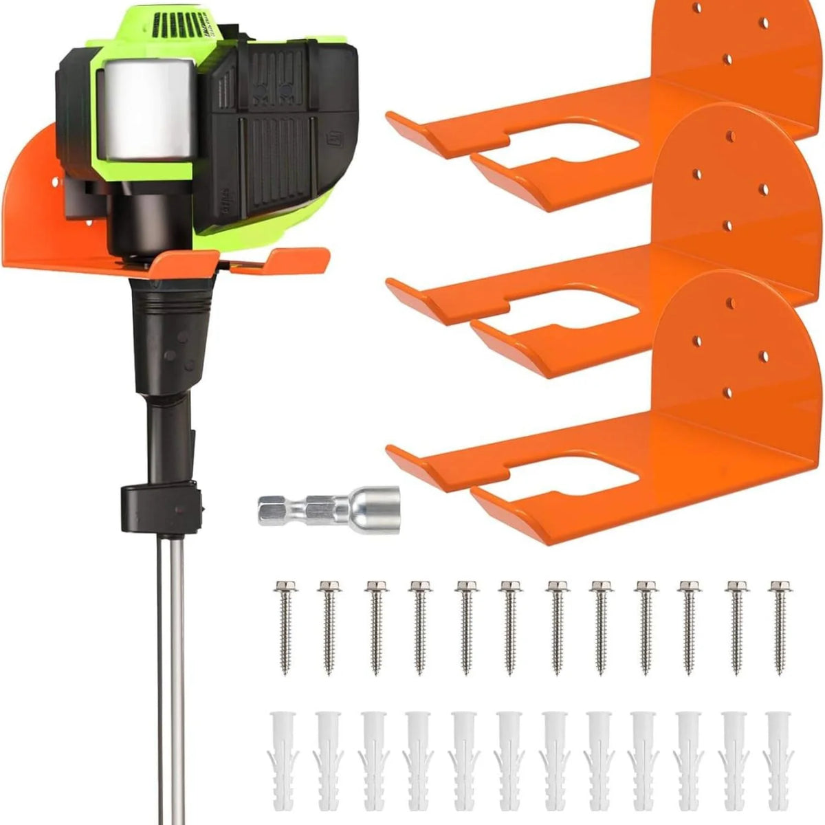 String Trimmer Wall Rack, 8 in Heavy Duty Steel Garage Hanger – image 6