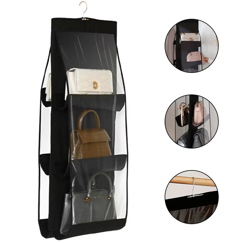Hanging Handbag Organizer - 6 Pocket Foldable Closet Storage – image 2