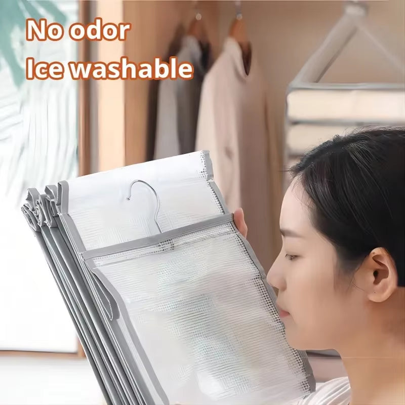 Hanging Closet Organizer – Clear 6, 9 or 12 Compartment Bag – image 3