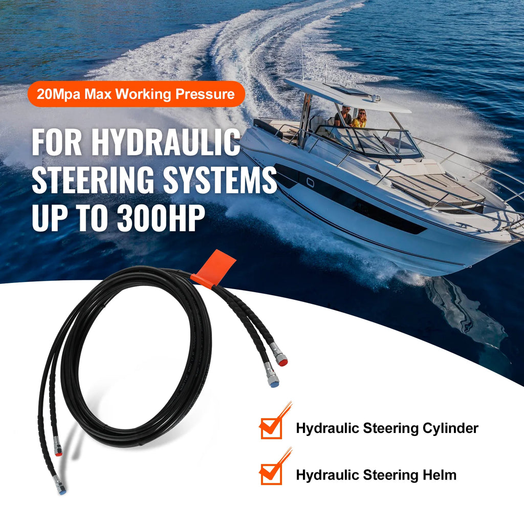 20 ft Hydraulic Steering Hose Kit, 2-Piece Outboard Hoses to 300HP – image 2