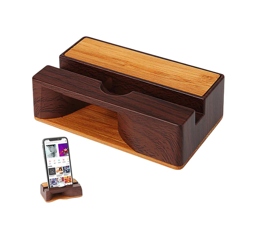 Wooden Phone Stand with Sound Amplifier