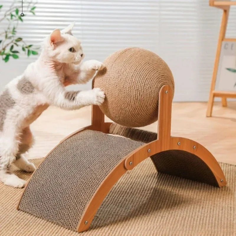 Cat Scratcher Ball Sisal Rope Inclined Scratch Board Toy – image 2