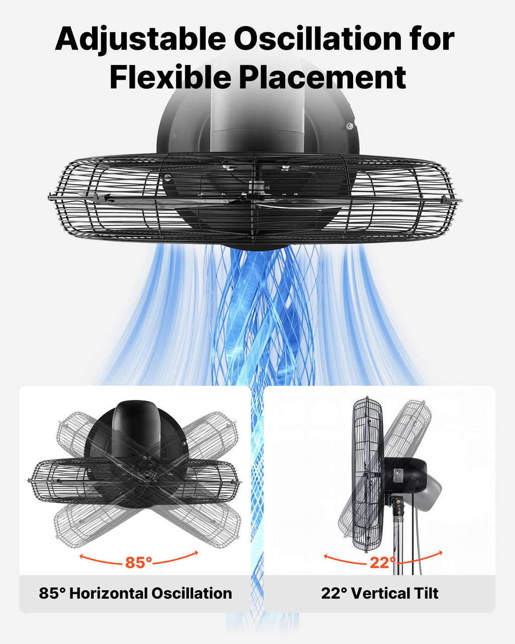 High Velocity Pedestal Fan 30 in, 9100 CFM Industrial Shop Fan – image 3