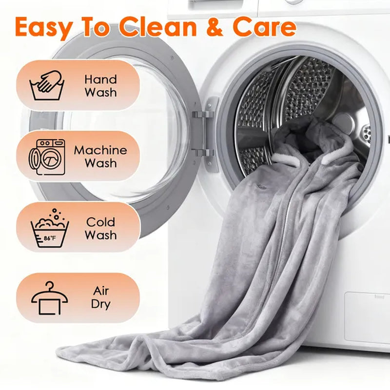 Wearable Heated Blanket Hoodie, USB Powered Flannel with 3 Heat Levels – image 4