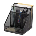 Desk Organizer – Black Steel Mesh with 5 Compartments