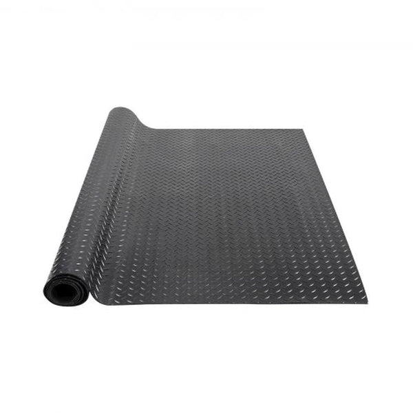 Garage Floor Mat Roll, Diamond-Plate Rubber 4 x 10 ft, 3 mm