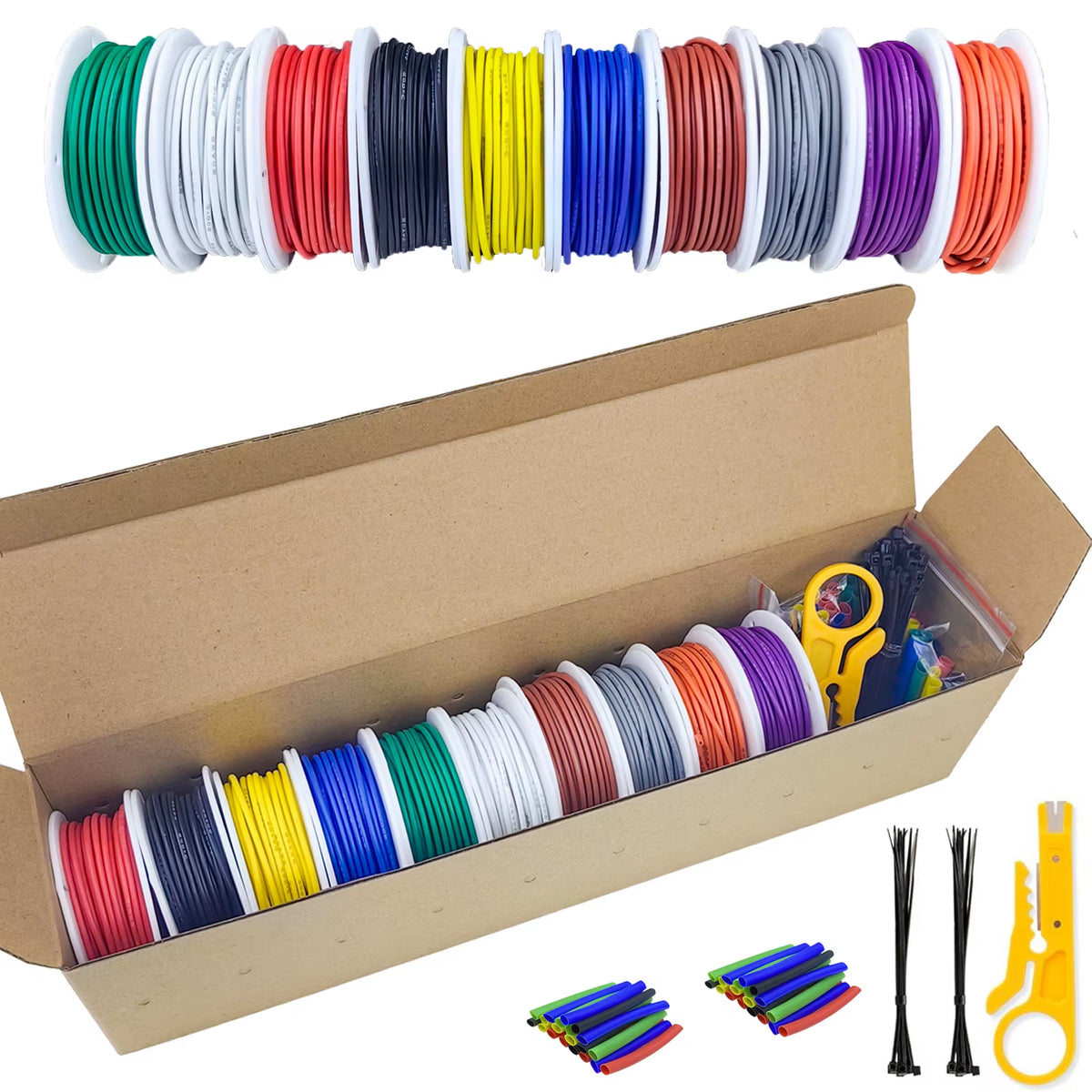 Silicone Hookup Wire Kit, 10 Colors Stranded Tinned Copper – image 2