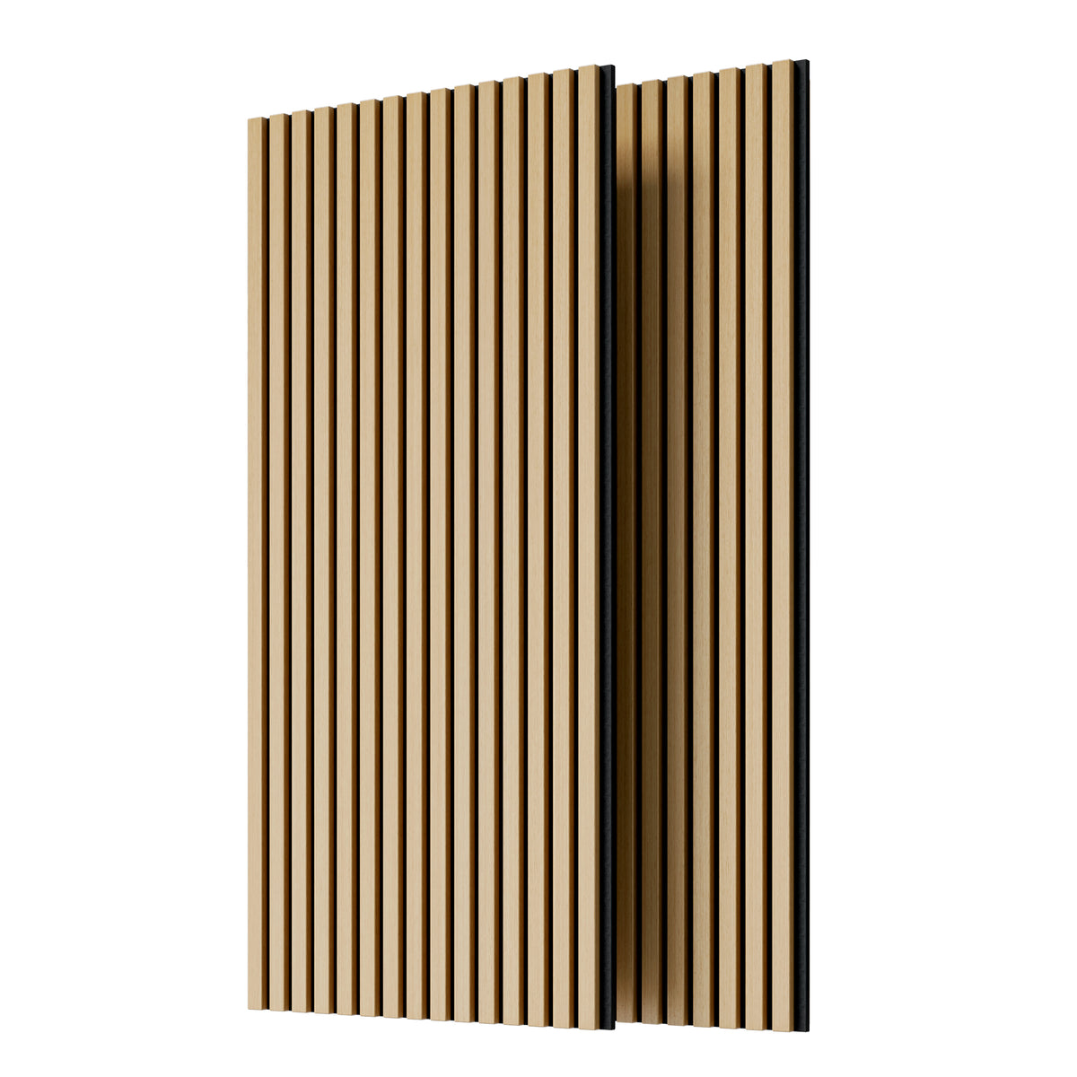White Oak Fluted Wood Slat Acoustic Panels 45 x 23.6 in, 2 Pack