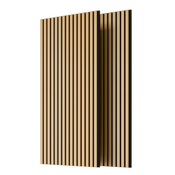 White Oak Fluted Wood Slat Acoustic Panels 45 X 23.6 In, 2 Pack