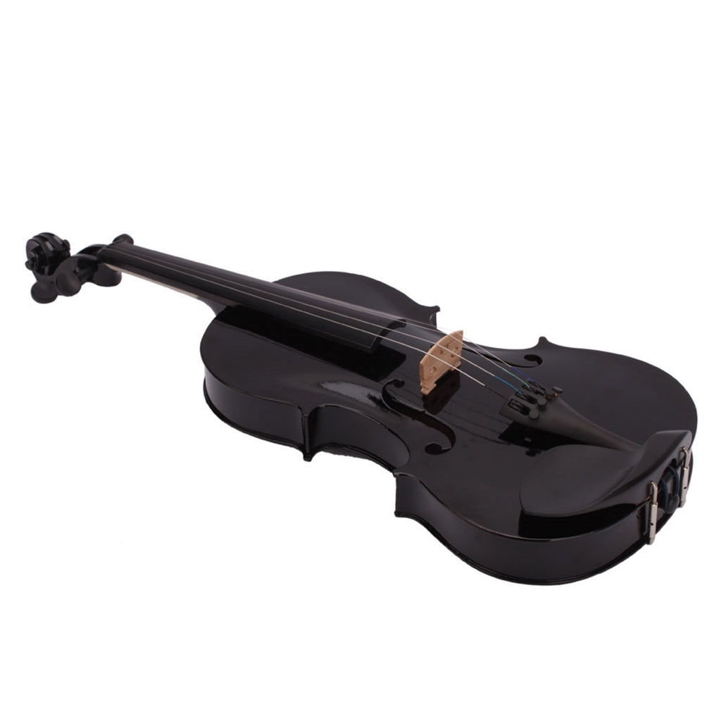 Full Size 4/4 Acoustic Violin Set – Black, with Case, Bow & Rosin – image 3