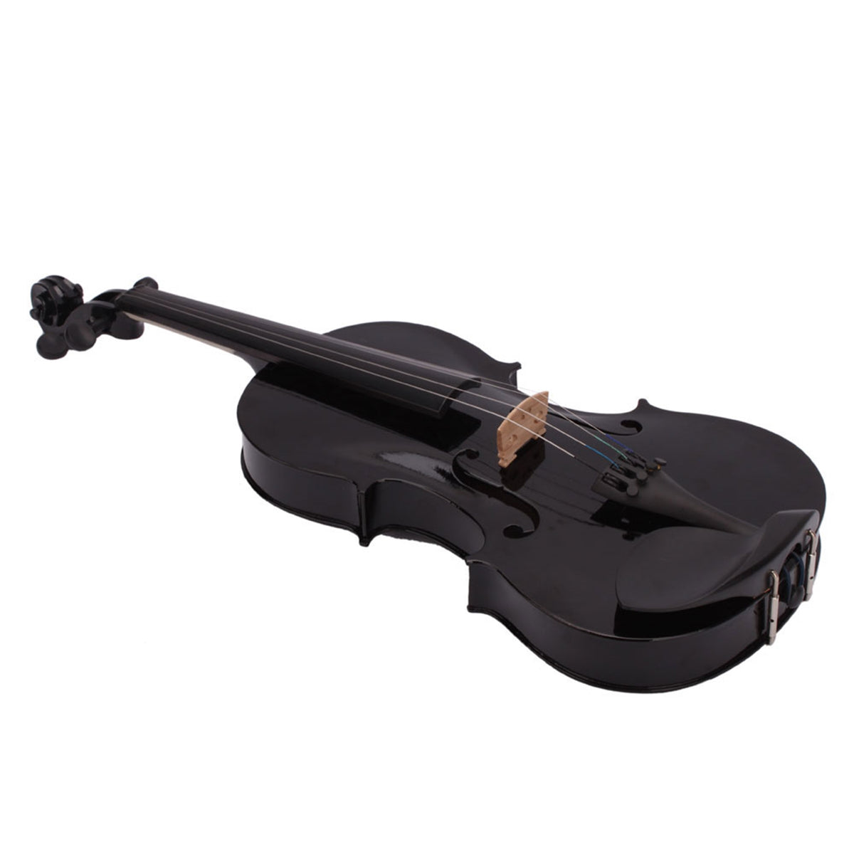 Full Size 4/4 Acoustic Violin Set – Black, with Case, Bow & Rosin – image 3