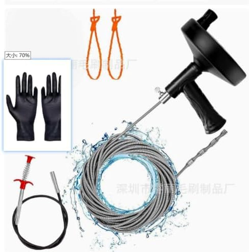 Drain Auger 33 ft, Plumbing Snake with Drill Adapter – image 9