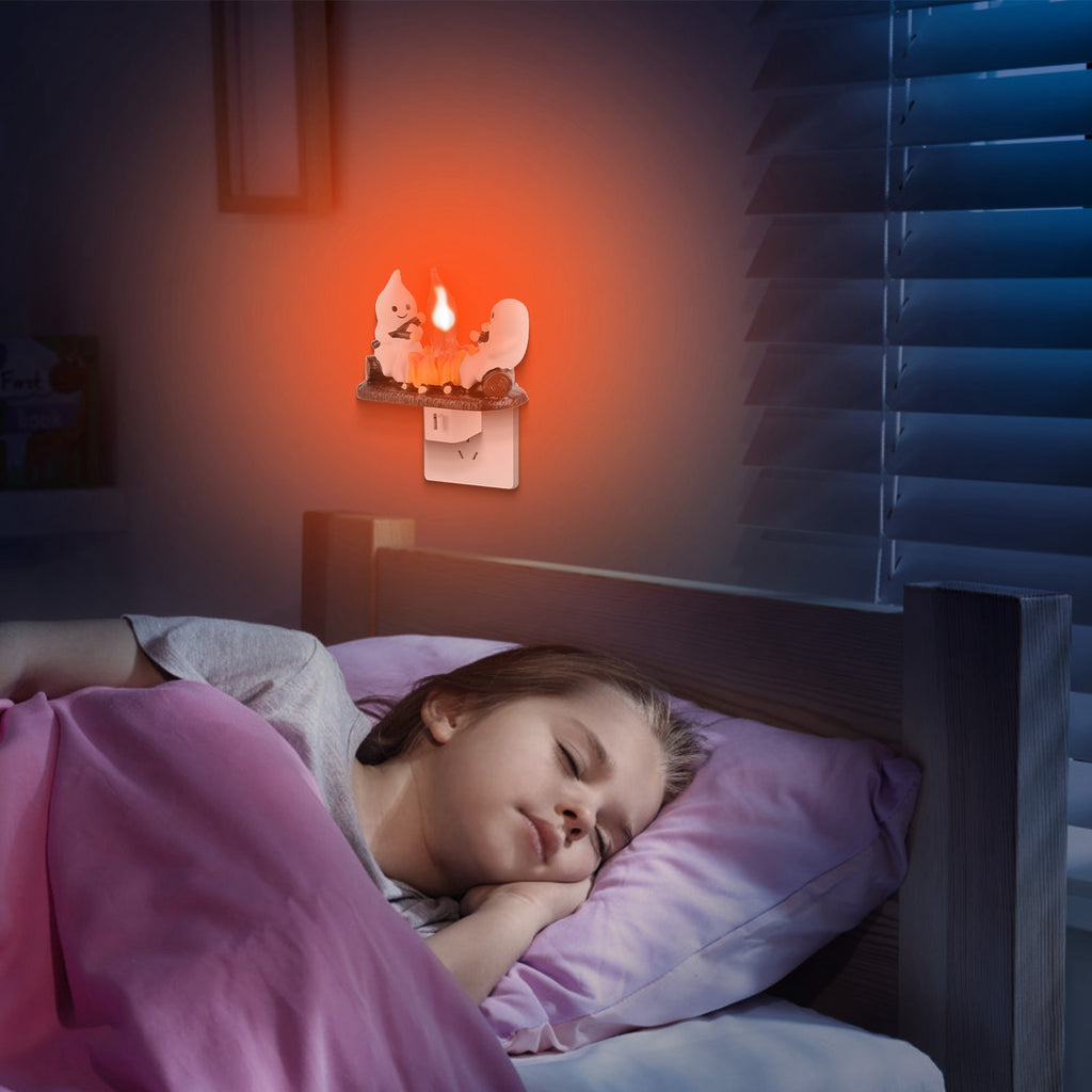 Ghost Campfire Night Light, Flickering Flame Halloween Decor 2 Pack – image 9