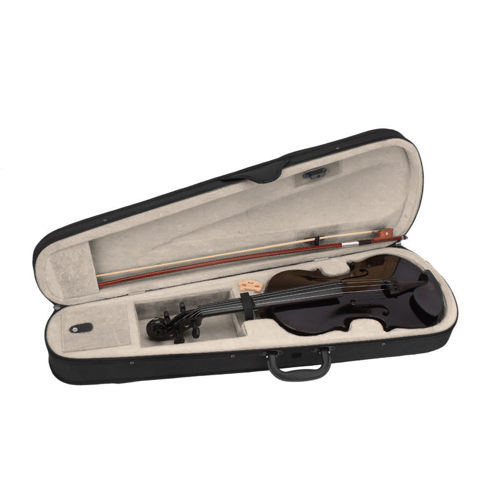 Full Size 4/4 Acoustic Violin Set – Black, with Case, Bow & Rosin – image 6