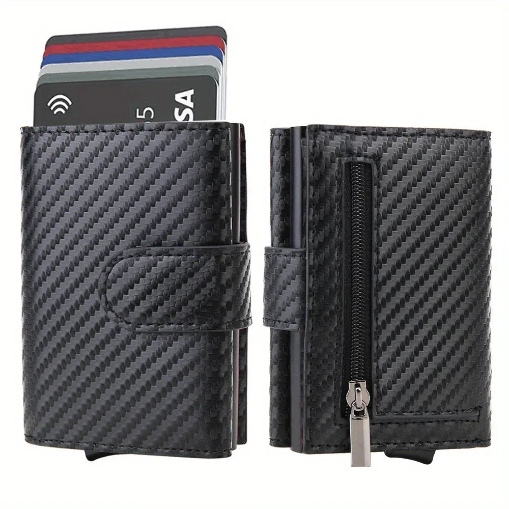 Men's RFID Blocking Trifold Wallet - Pop-Up Card Holder, Coin Pocket – image 8