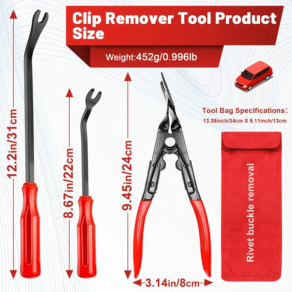 Car Clip Pliers Set – 4 Pc Trim & Fastener Removal – image 5