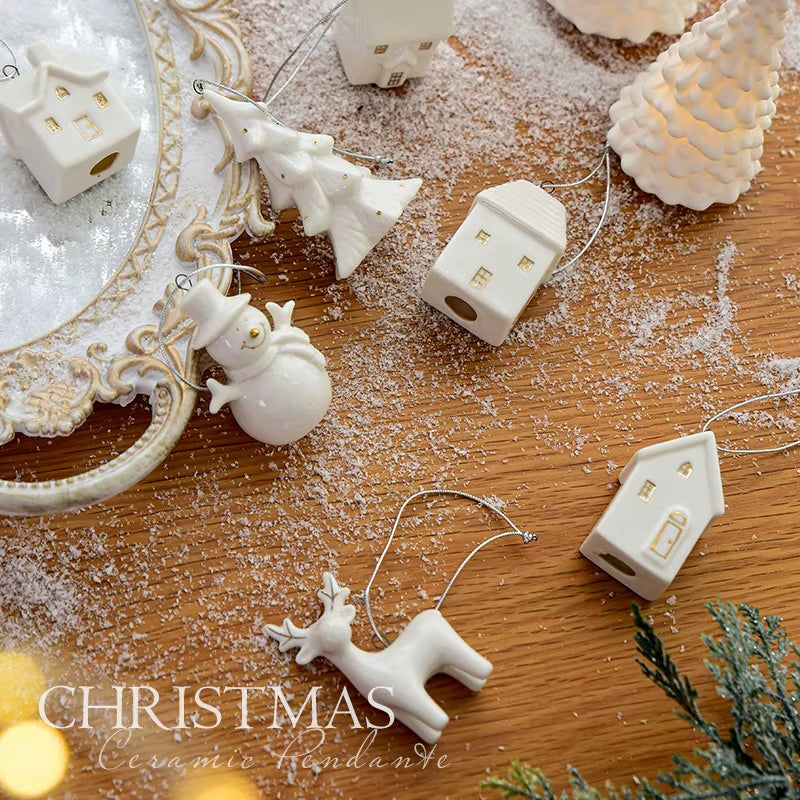 Mini Ceramic Tiered Christmas Tree Decoration