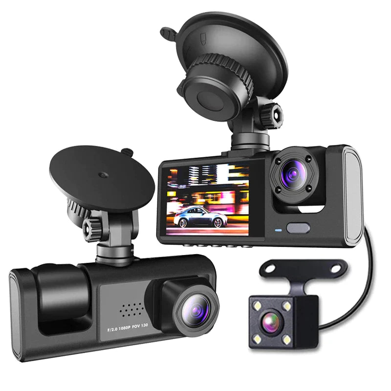 Dual-Lens Car Dash Cam 1080P, Front and Inside, G-Sensor
