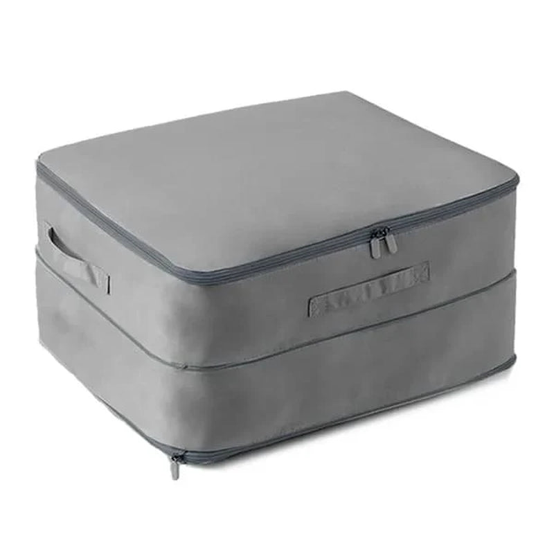 Foldable Comforter Storage Bag with Compression Zipper, Grey M – image 5