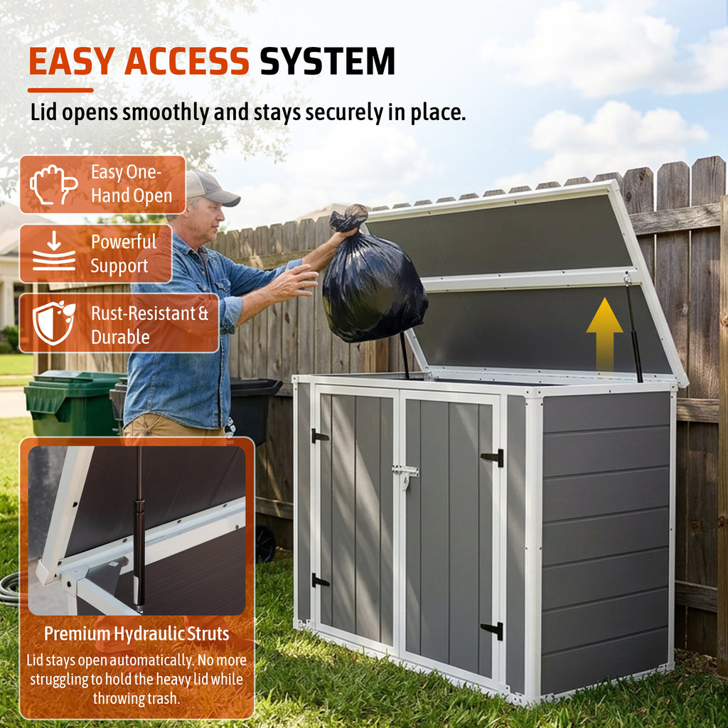 Outdoor Storage Shed Horizontal with Ramp and Lockable Lid, 33 cu ft – image 7