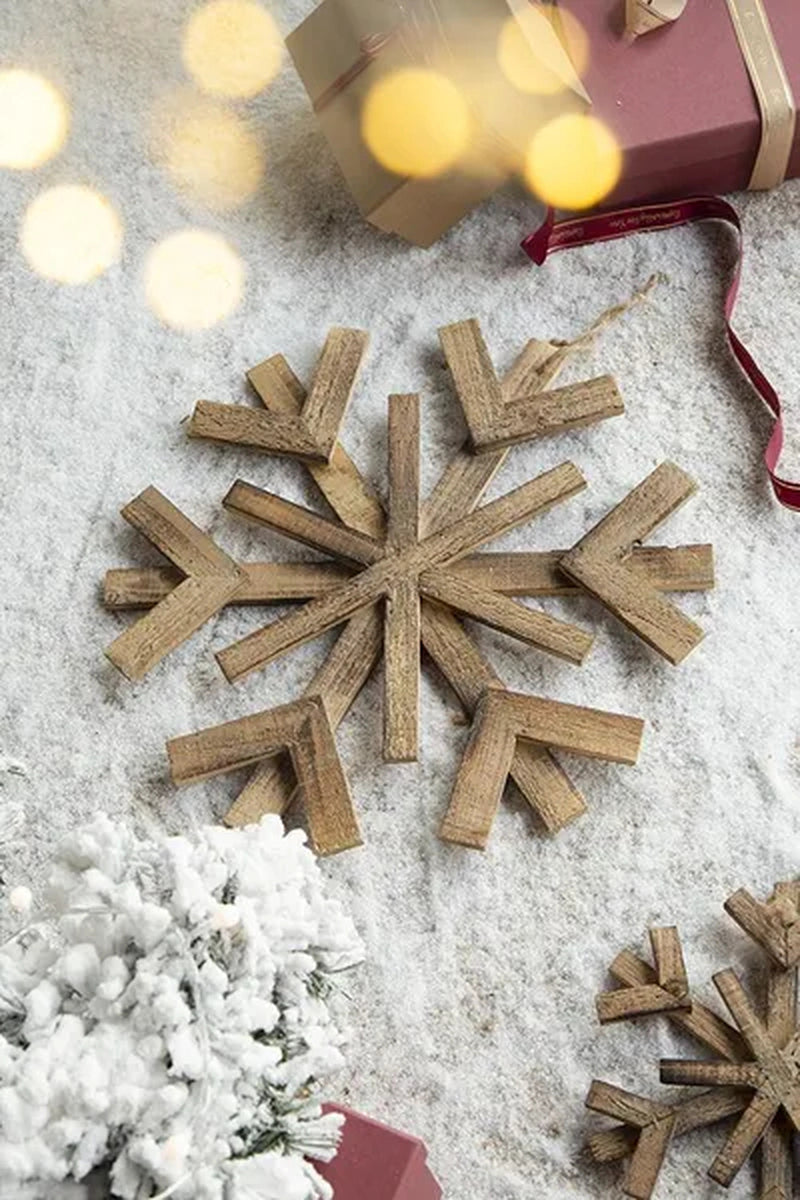 Large Wood Snowflake Ornaments 17.7 In Set of 2 – image 12