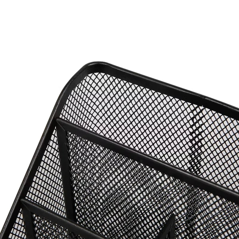Desk Organizer – Black Steel Mesh with 5 Compartments – image 4