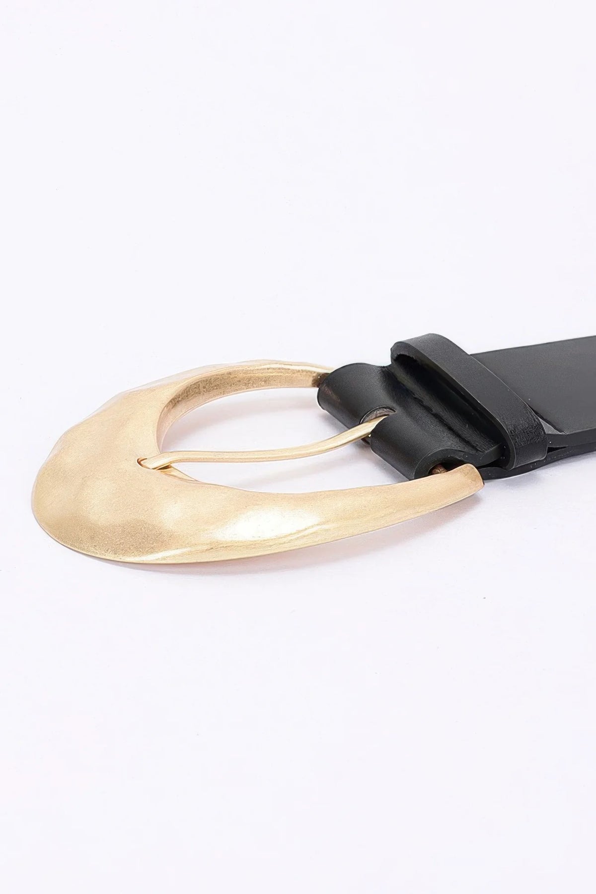 Wide Faux Leather Belt with Metal Buckle, 2 in x 39.5 in – image 5