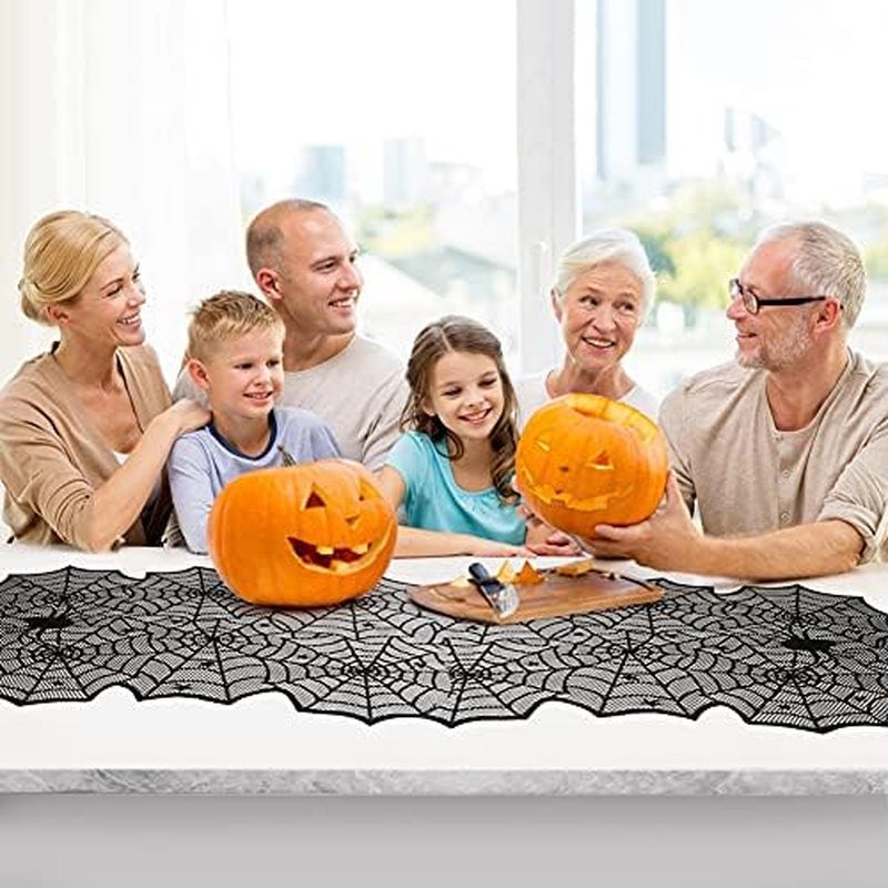 Halloween Table Runner – Black Lace Spider Web, 18 x 72 in – image 7