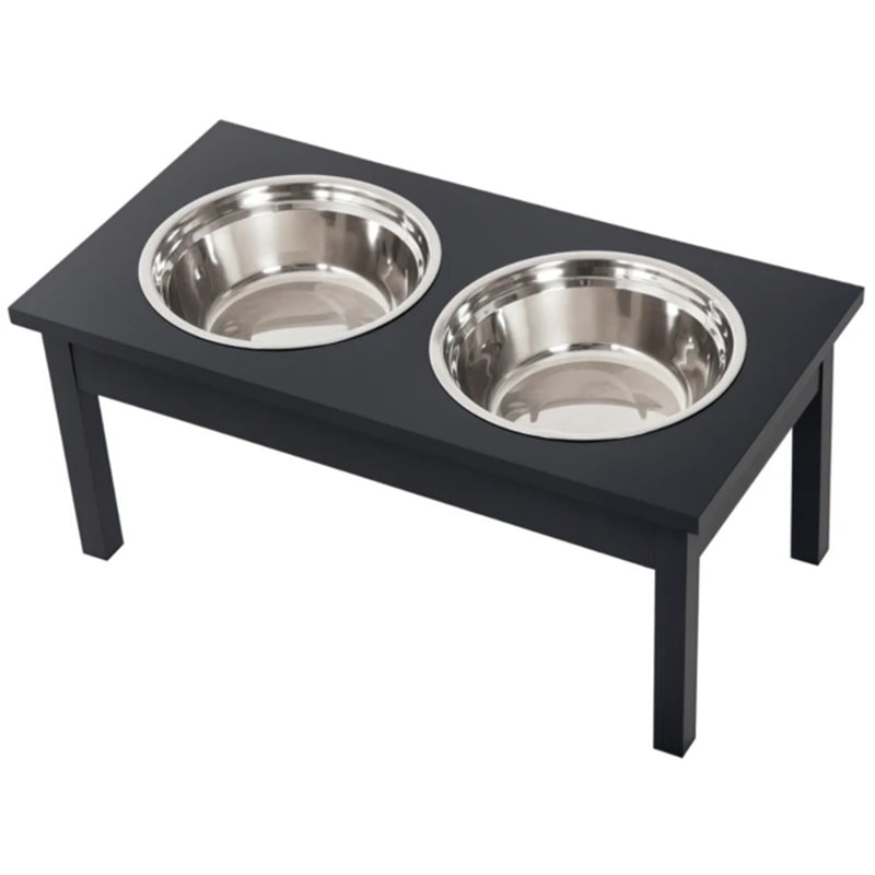 Pet Feeder Station with Storage, Raised 2-Bowl Dog Feeding Cabinet – image 4
