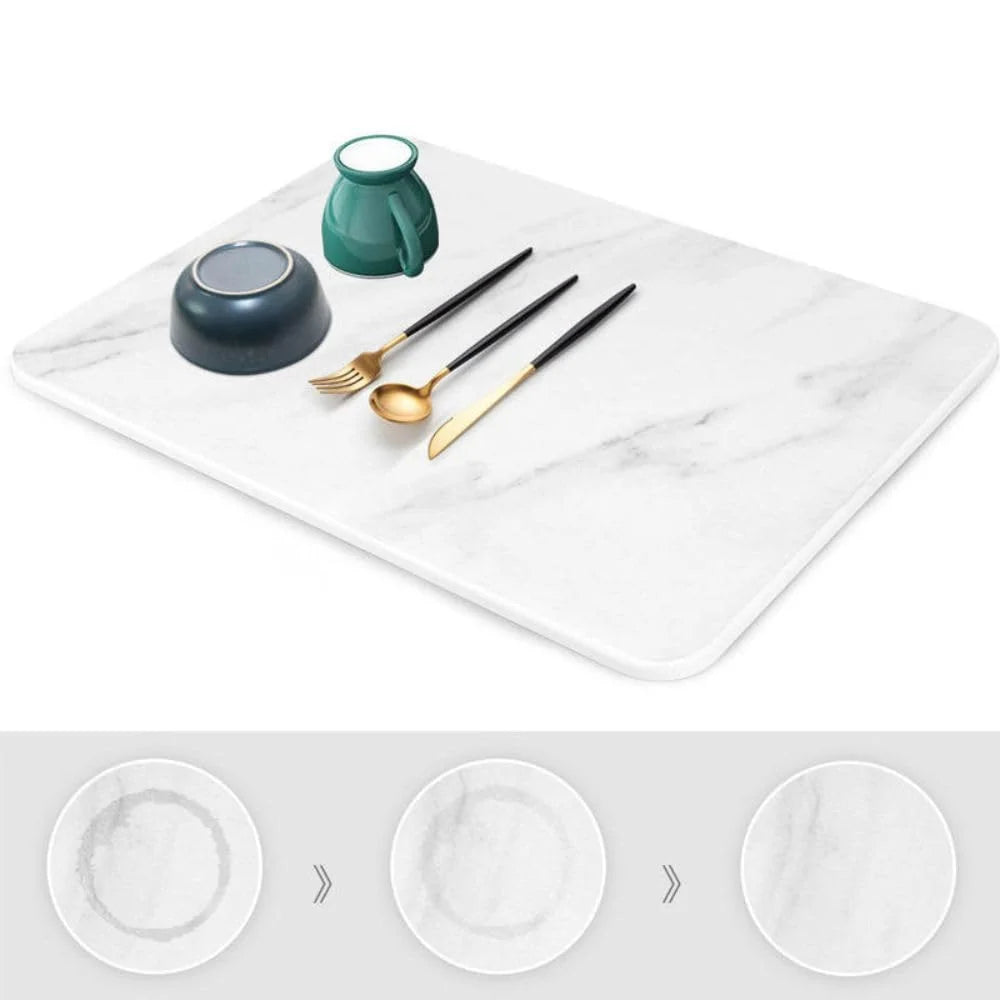 Stone Dish Drying Mat 2-Pack - Diatomaceous Quick-Dry 16x12in – image 3