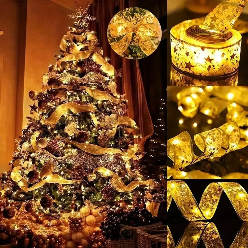 Christmas Tree Ribbon Lights – 32 ft LED Mesh Ribbon Garland – image 7