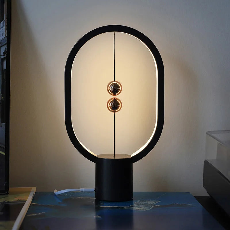 Magnetic Balance Table Lamp, USB LED Desk Light with Floating Ball Switch