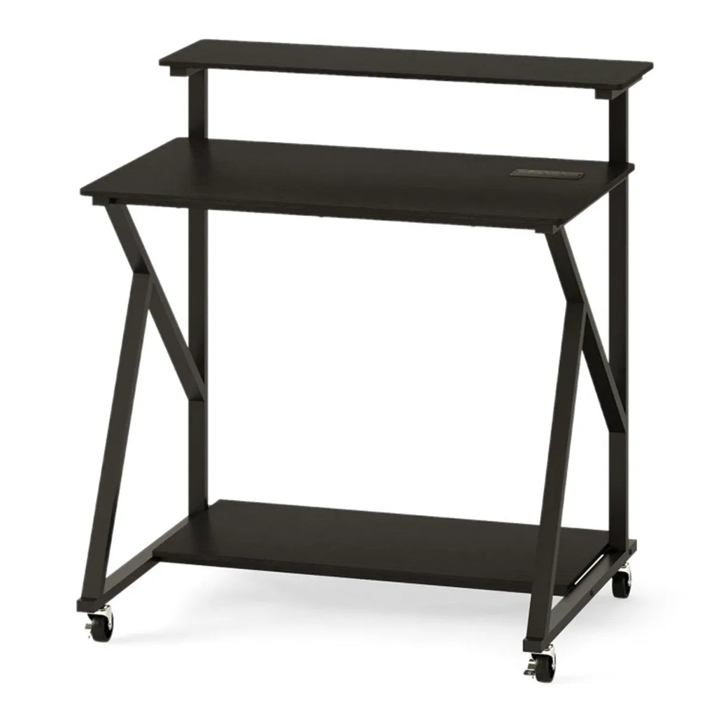 Rolling Computer Desk 32 in with Power Strip and Monitor Shelf – image 4