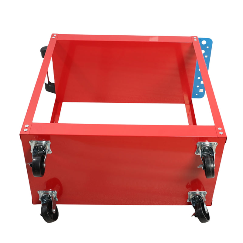 Rolling Tool Cart 2-Shelf Steel Utility Cart, 400 lb, Red – image 7
