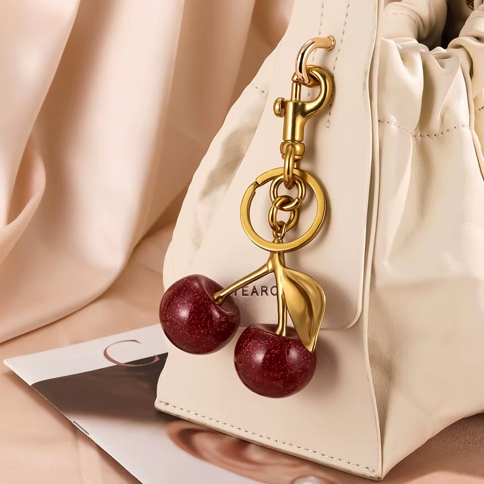 Red Cherry Keychain & Bag Charm – image 3