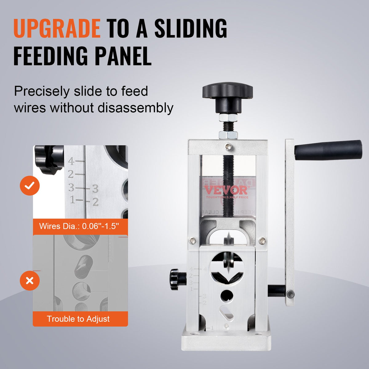 Manual Electrical Wire Stripping Machine, Hand Crank or Drill